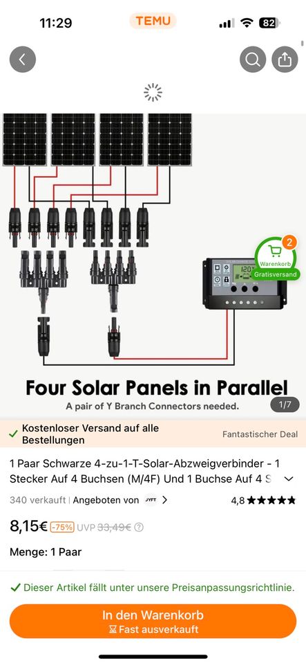 1000 Solarmodule Photovoltaik, gebraucht 1200x620mm in Lübeck in Lübeck