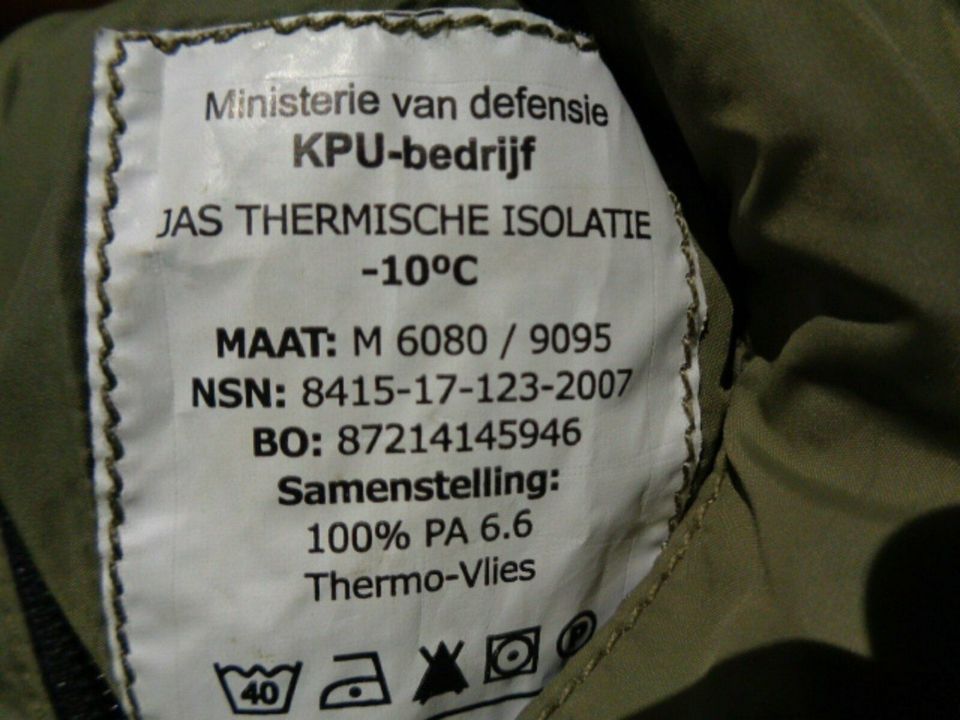 Orig.NL Armee Softie Thermojacke Reversible oliv/braun -10°C Gr.M in Herzogenrath