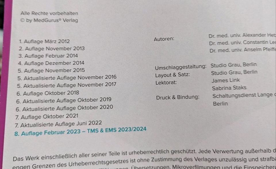 TMS EMS Kompendium Medgurus Auflage Februar 2023 in Karlsruhe
