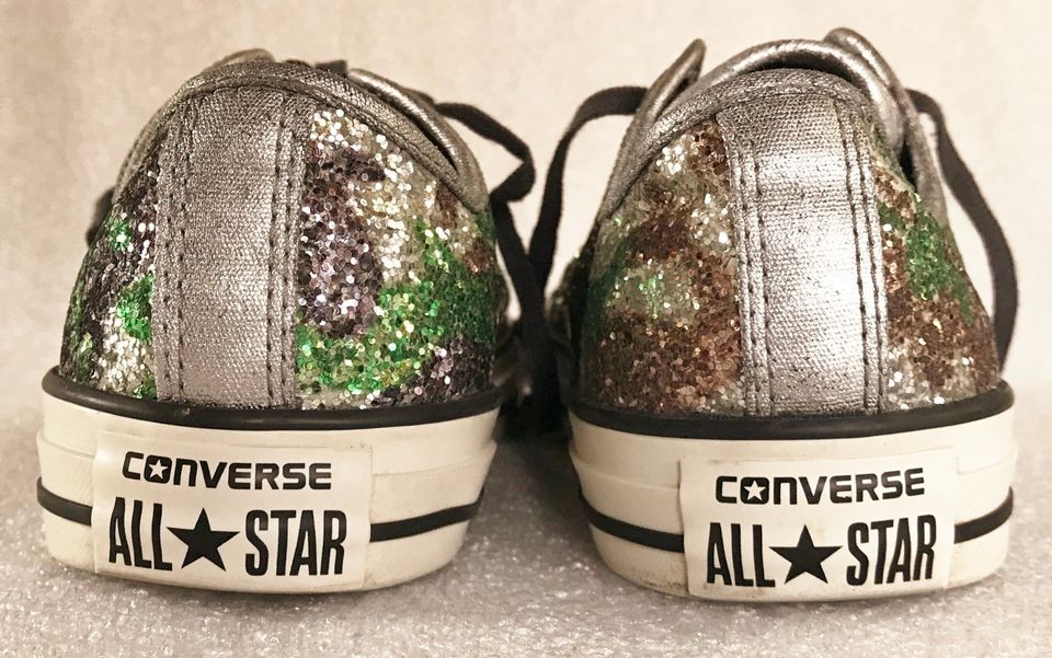 Converse Chucks All Star low EU 39 UK 6 mehrfarbig silber Glitzer in Aachen