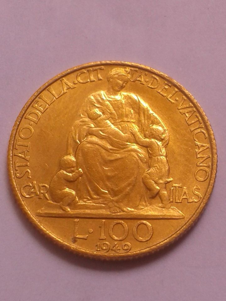 100 Lire Gold Vatikan 1931 1932 1944 1949 Papst Pius XI +Pius XII in München