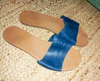 Next Ledersandalen Schlappen Pantolette Blau 40 Bayern - Erlangen Vorschau