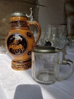 Krug mit Zinndeckel Glas mit Zinndeckel Dresden - Cossebaude Vorschau