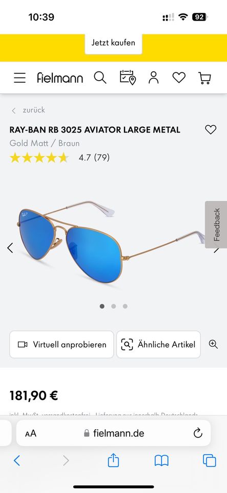 Ray Ban Sonnenbrille in Mitterteich