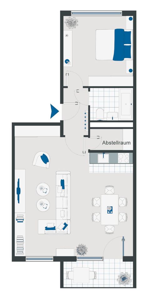 2-Raum-Wohnung mit individuellen Grundriss und Balkon in Zwickau