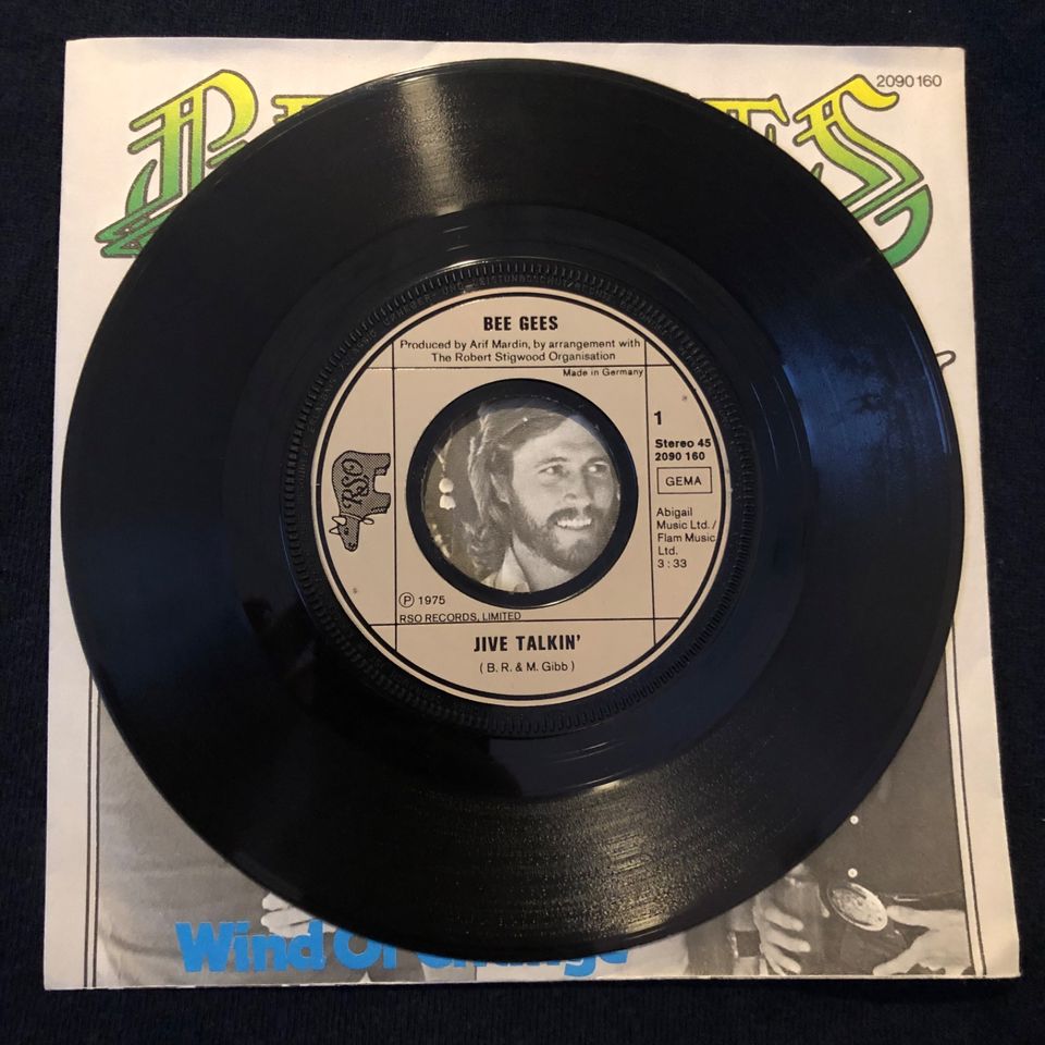 BEE GEES Jive Talkin Wind Of Chance 7'' Single Vinyl 1975 2090160 in München