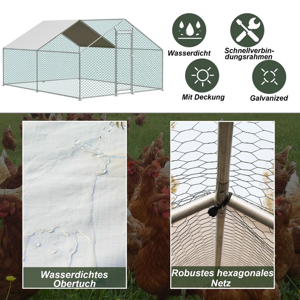 3x4mHühnerstall Hühnerhaus Kleintierstall Freilaufgehege Voliere in Weilburg