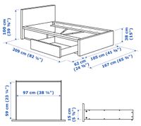 Malm Bettgestell hoch mit 2 Schubkästen, schwarzbraun, 90x200 cm Baden-Württemberg - Fellbach Vorschau