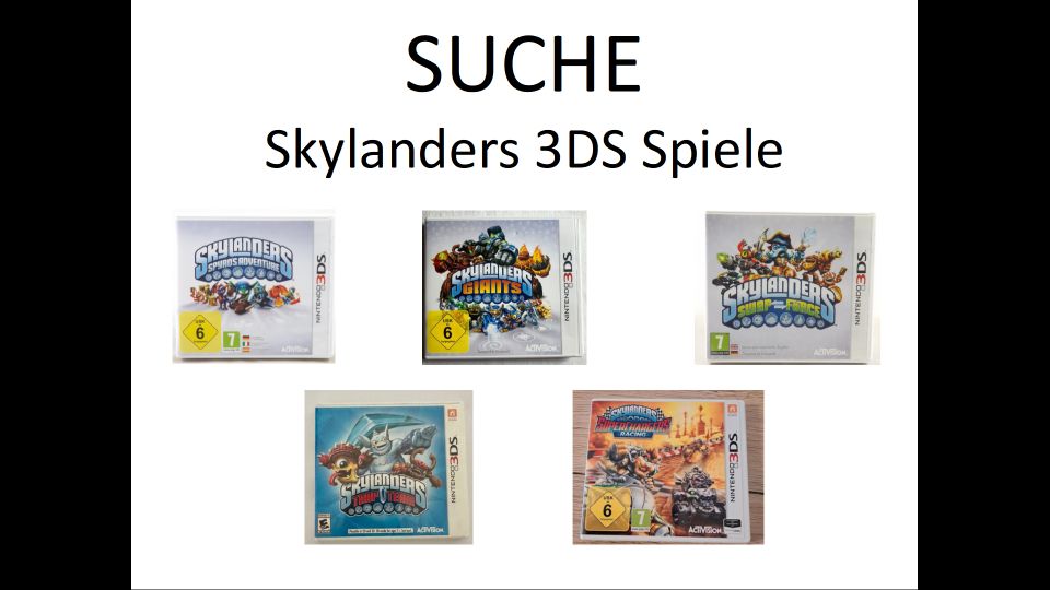 SUCHE Skylanders 3DS Spiele Spyro, Giants, Swap, Trap in Otzberg