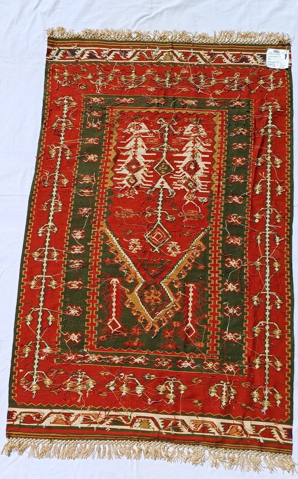 Kelim Seide NEU unbenutzt 93 x 146 rot grün beige schwarz Teppich in Amerang