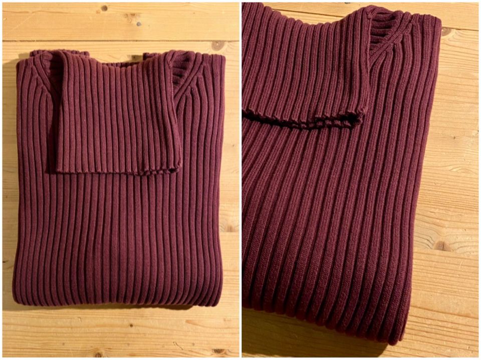 Tom Tailor Rollkragen-Strickpullover, bordeaux, Gr. XL in Heidelberg