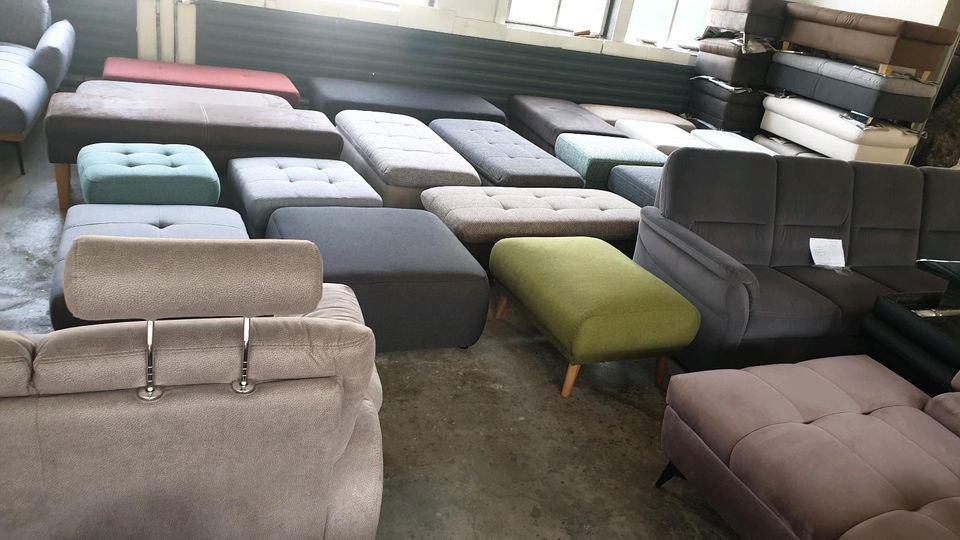 Lagerverkauf Ecksofa Sofa Couch Wohnlandschaft Polsterecke Hocker in Meinerzhagen