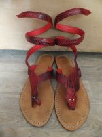 Tres Ibiza Damen Zehentrenner  Sandalen Leder Rot Gr.41 Hannover - Südstadt-Bult Vorschau