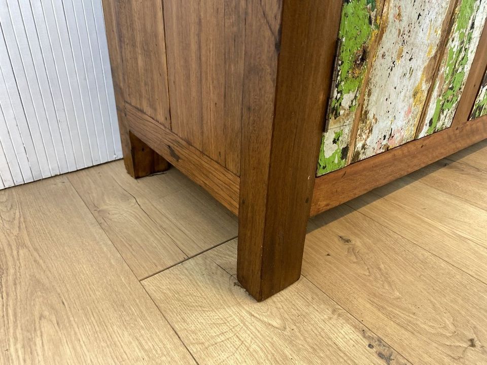 Boatwood by WMK # Einzigartiges Sideboard aus altem Bootsholz, ein handgefertigtes Unikat aus massivem Teakholz # Schrank Fernsehschrank Kommode Flurkommode Wäschekommode Industrial Design Teak in Berlin