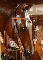 Tooled Headstall with Dots - Westerntrense - Kopfstück - mit Niet Baden-Württemberg - Gunningen Vorschau