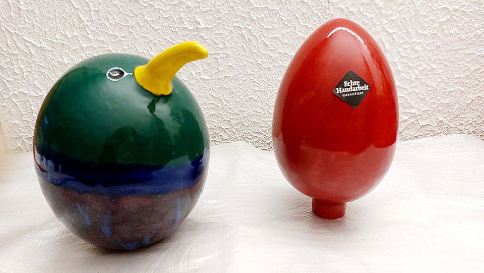 Gartendeko Stabaufsätze Keramik Vogel und Zapfen in Paderborn