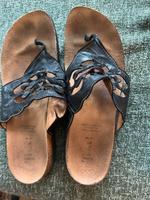 Zehentreter Sandale  42 schwarz Think! Leder Ornamente Bayern - Marktheidenfeld Vorschau