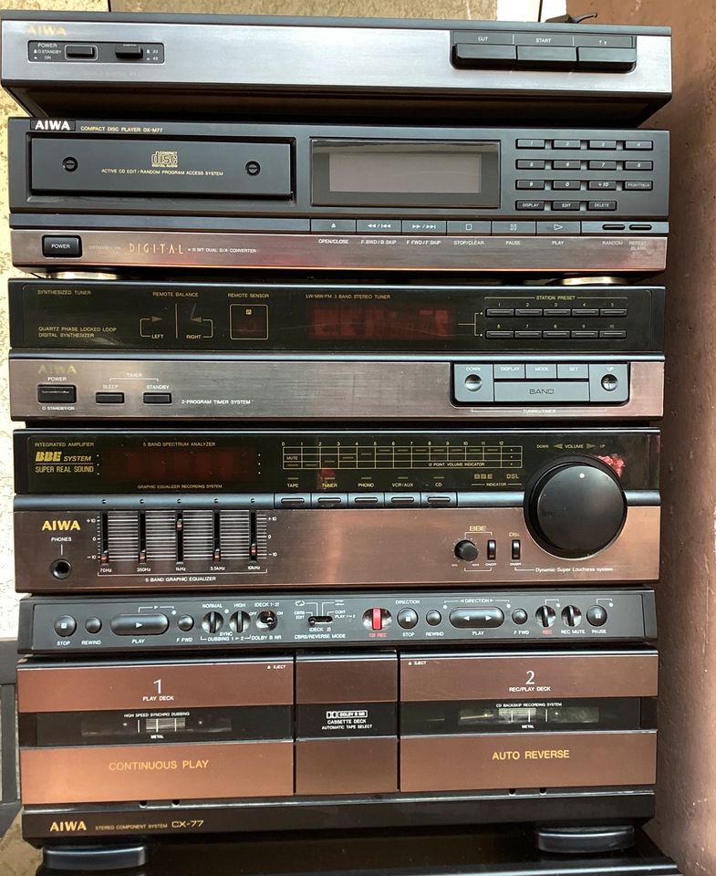 ReAiwa CX-77 M, DX-M77 Stereo Hifi Anlage & Plattenspieler PX-E77 in Friesenheim