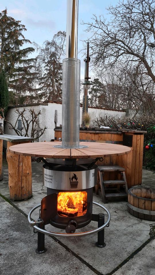 Pizzaofen Terrassenofen Outdoorkamin Quaruba L XL XXL Quercus Kamin Garten Kaminofen Außenkamin Terrassenkamin Backofen Herd Gartenofen Outdoor Holz Steinbackofen RB73 Küche Sauna Badefass Party Grill in Erfurt