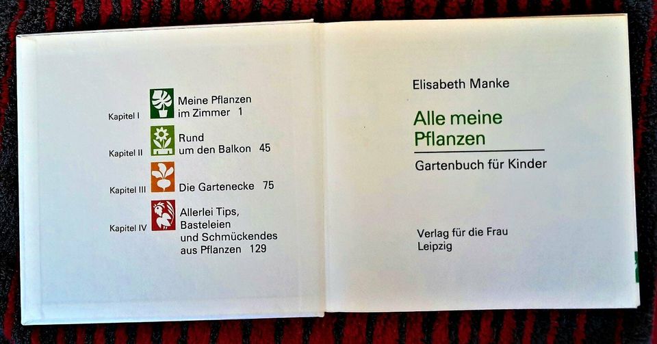 Gartenbuch für Kinder vom Verlag für die Frau Leipzig DDR 1985 in Jena