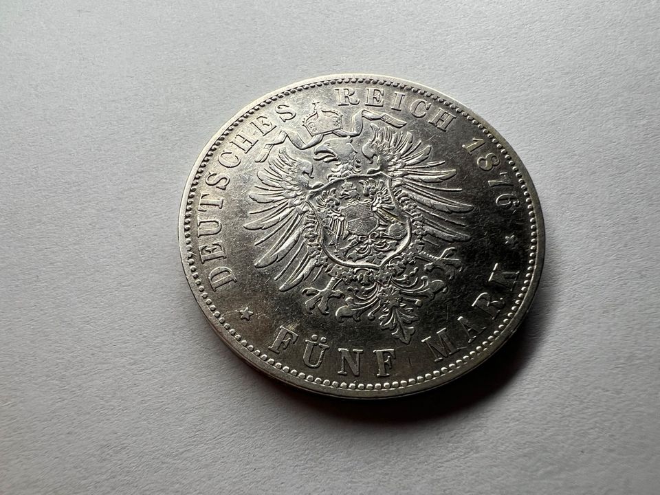 5 Mark - Ludwig II König von Bayern - 1876 D !! in Tuttlingen