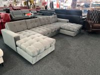 Wohnlandschaft Samt Ecksofa grau Samt Sofa Möbel UVP 2299€ Hessen - Alsfeld Vorschau