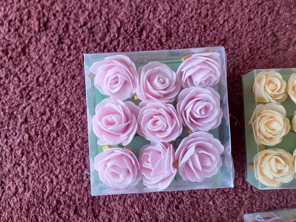 9 Stück Soft Röschen Rosen Blume verschiedene Farben zur Auswahl in Rheinbach
