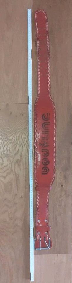 Gewichthebergürtel rot echtes Leder Länge 109 cm in Suhl