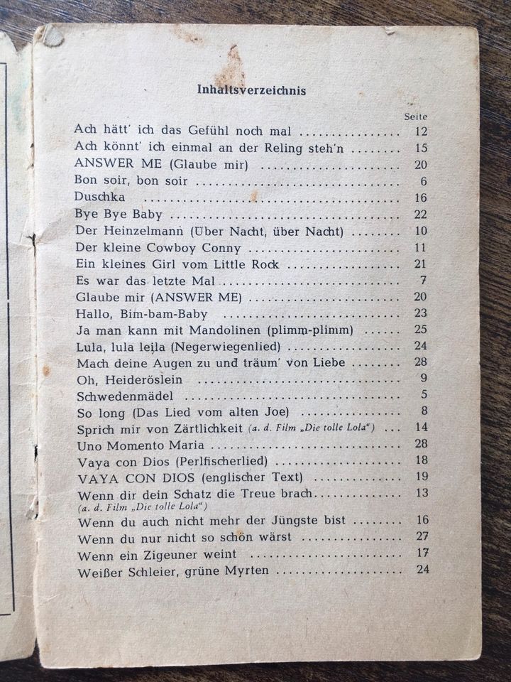 ALT! 1950er Jahre ARCADIA Schlagertextheft Nr. 29, Liedtexte in Halberstadt