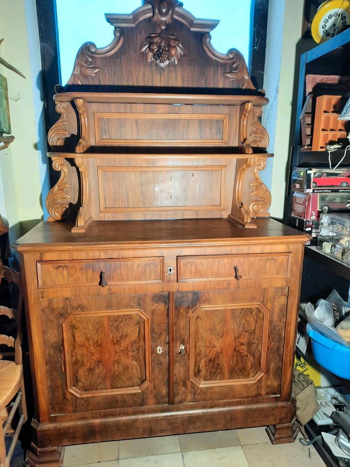 Antik Biedermeier Nussbaum Kommode Sideboard Anrichte Alt Massiv in Groß-Gerau