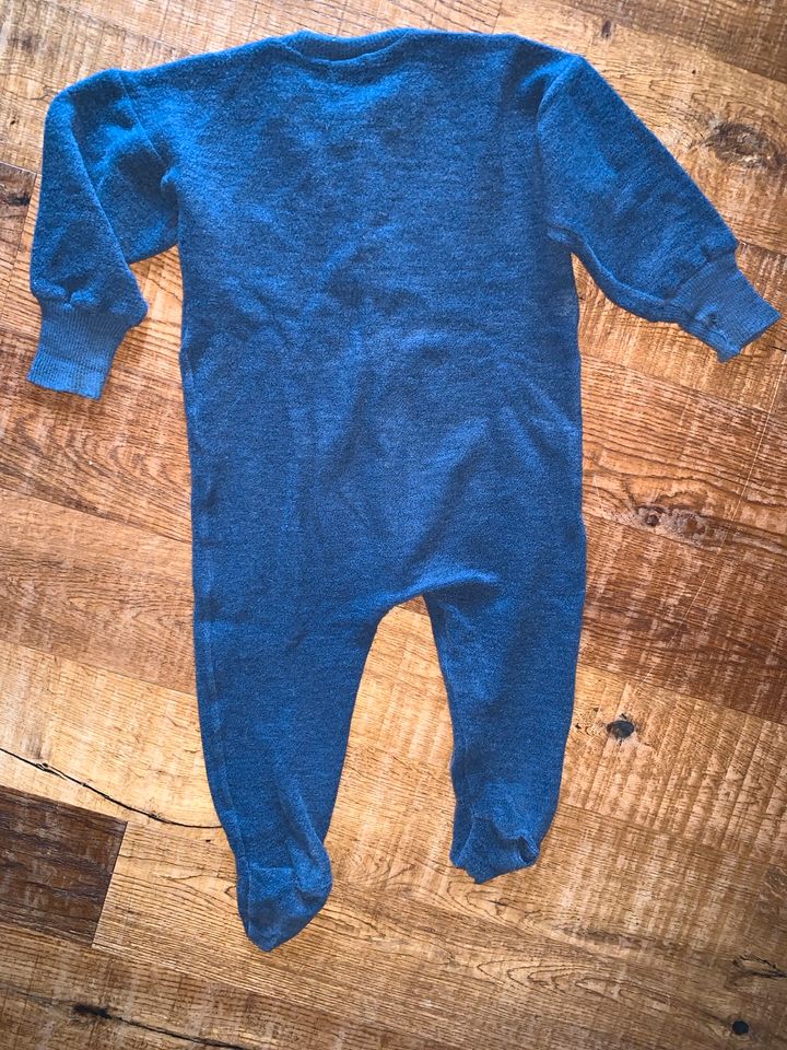 Cosilana wollfrottee Schlafanzug wolle Gr 86 blau in Eriskirch
