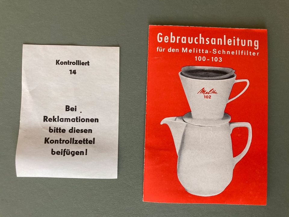 Porzellan Kaffeefilter Melitta 101 - sehr guter Zustand - mit OVP in Hof (Saale)