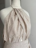 Zara Leinen Minikleid Kleid Gr S beige cut out Hessen - Hünstetten Vorschau