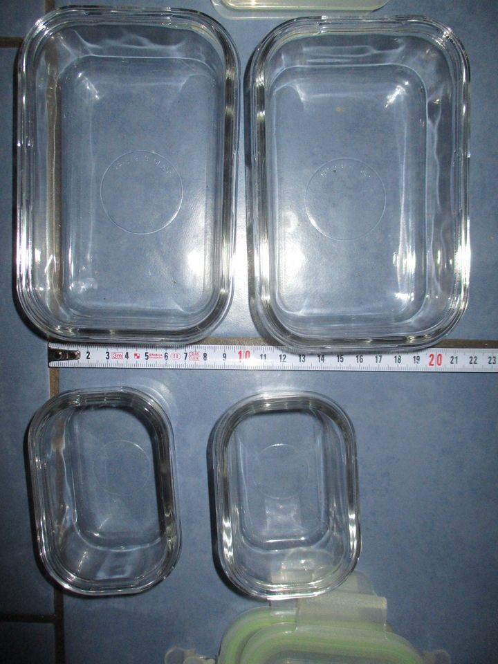 4x Glas-Lock-Dosen mit Kunststoff-Deckel hellgrün 2x klein 2x mit in Elxleben an der Gera