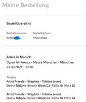 2x Adelle Tickets C3 Reihe 18 23.08.2024 Nordrhein-Westfalen - Detmold Vorschau