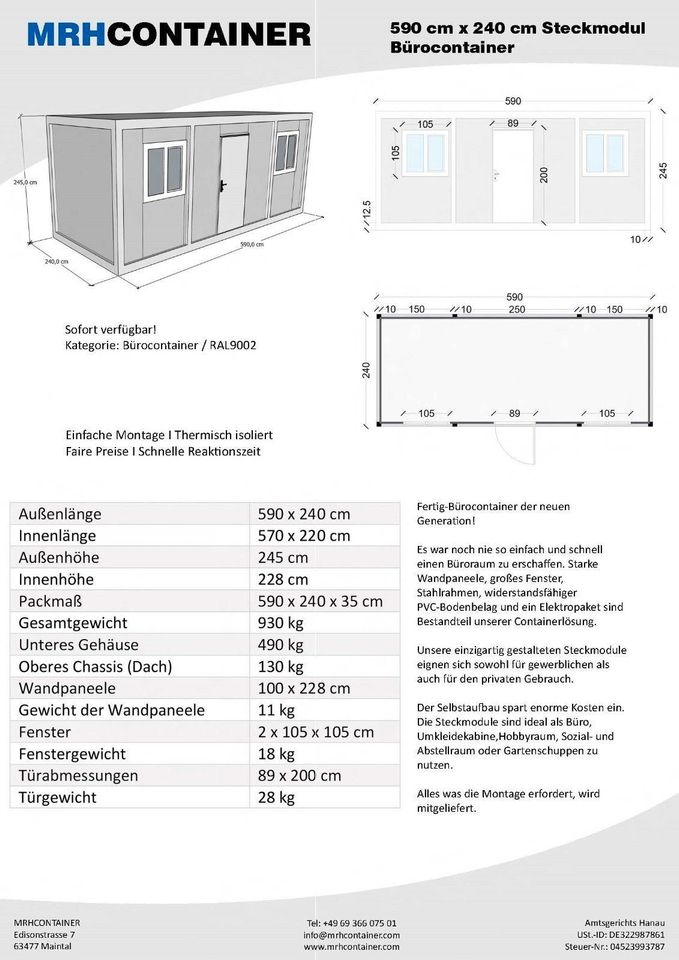 Container | Food container | Messecontainer |  Imbisscontainer |  Eventcontainer Wohncontainer | Bürocontainer | Baucontainer | Lagercontainer | Gartencontainer | Übergangscontainer SOFORT VERFÜGBAR in Sulzbach (Saar)