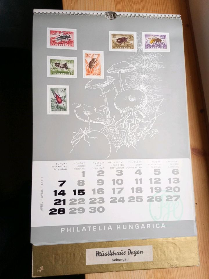 Briefmarken ungestempelt, Kalender Musikhaus Degen Schongau in Lechbruck