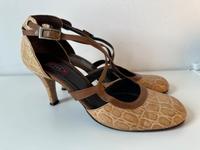 COX, Pumps, Größe 7 / 40, beige, Leder, Kroko-Style Hessen - Weiterstadt Vorschau