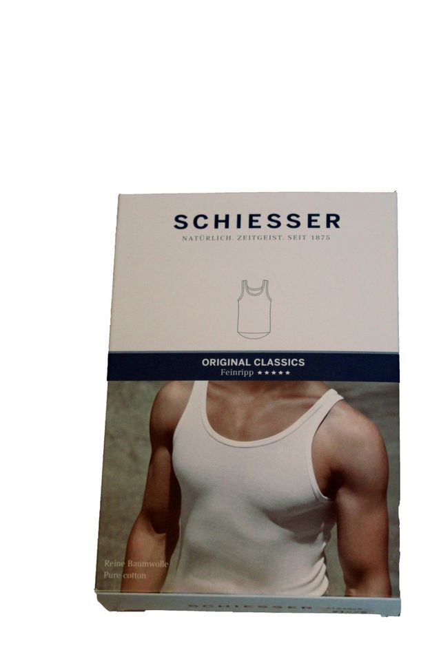 Schiesser Feinripp Unterhemd, weiß, 2 Pack, Gr. 14 in Baden