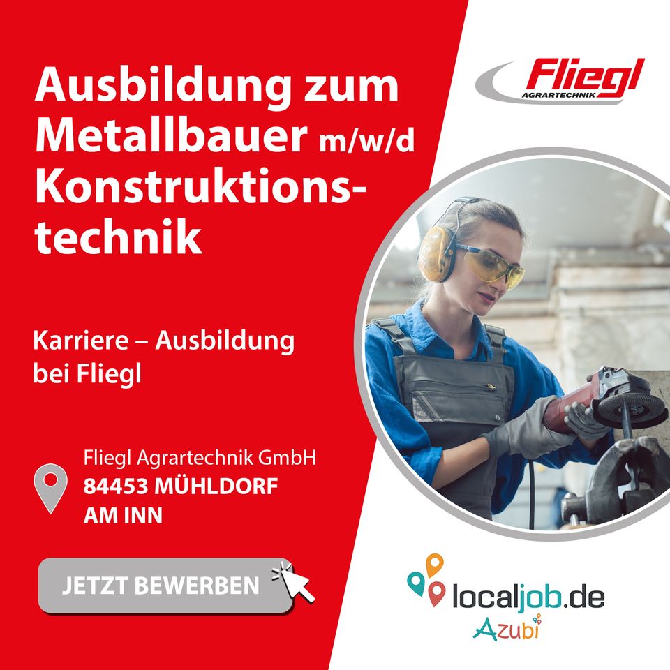 AZUBI  zum Metallbauer (m/w/d) für Konstruktionstechnik in Mühldorf am Inn gesucht | www.localjob.de in Mühldorf a.Inn