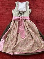 Landhaus Dirndl grün pink mit Spitzenschürze in Gr. 38 + Kette Bayern - Sennfeld Vorschau