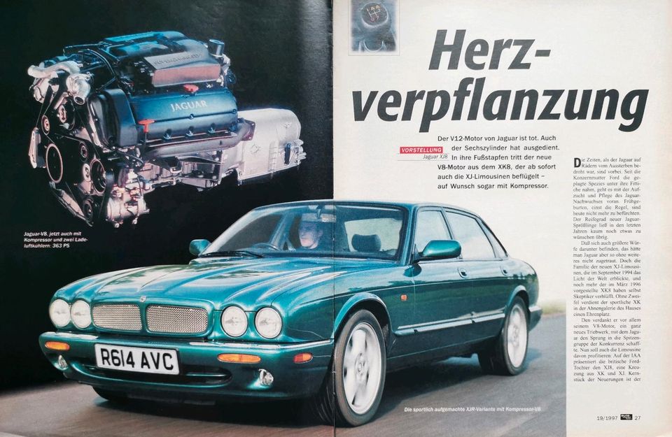 Jaguar XJ Reklame Berichte XJ6 XJ8 XJ12 XJR 4,0 Daimler Arden in Hanau