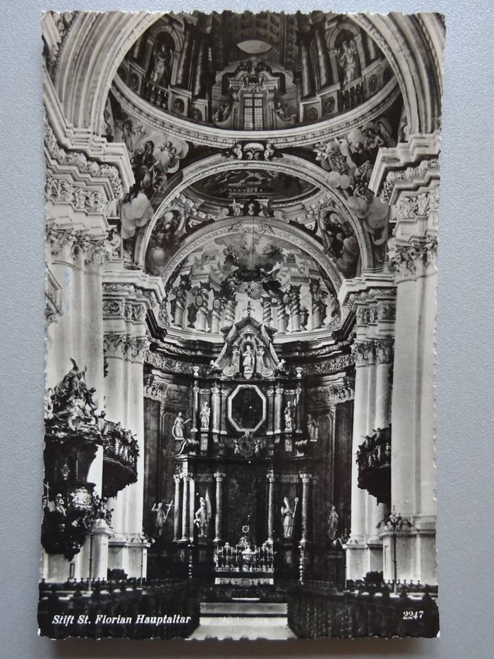Alte Postkarte Stift St. Florian, Österreich in Altötting