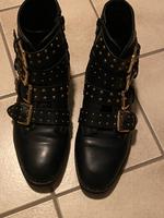 Stiefeletten, schwarz/gold, Größe 39 Hessen - Florstadt Vorschau
