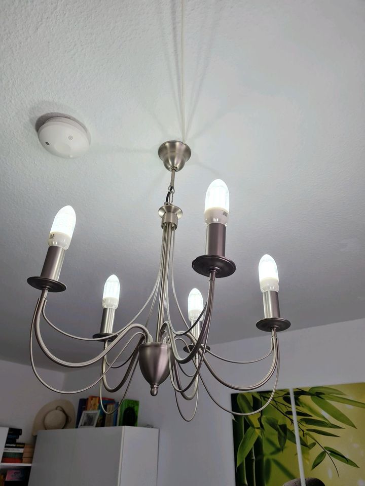 Deckenlampe Kronleuchter, 5-LED Strahler, silber, in Radevormwald