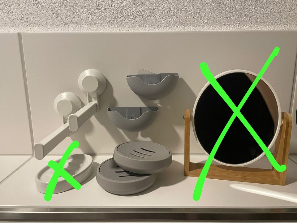 Set Seifenschale, Toilettenpapierhalter IKEA Rossmann grau Tisken in Thale