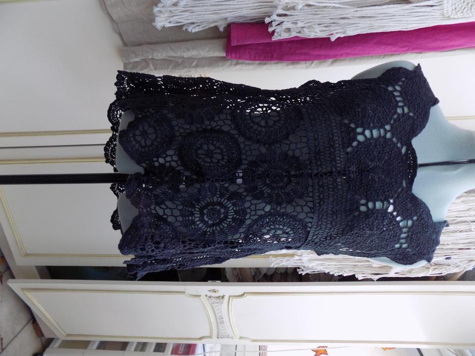 Spitze Häkelshirt bluse schwarz Häkelkleid Gr. M-L Shabby in Fachingen