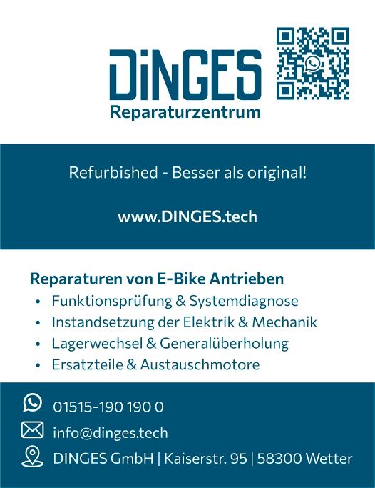 REPARATUR E-Bike Motor BOSCH CX | BROSE | YAMAHA | DINGES GmbH in Wetter (Ruhr)