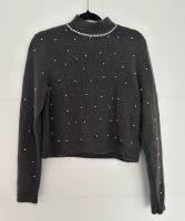 Zara grauer Strickpullover mit Perlen und Strass Gr. M Baden-Württemberg - Esslingen Vorschau