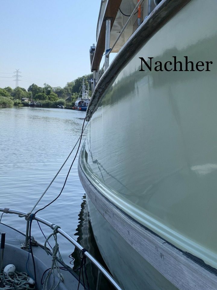 Yacht,Unterwasserschiff,Motoryacht,Segelyacht,polieren,Pflege in Schleswig